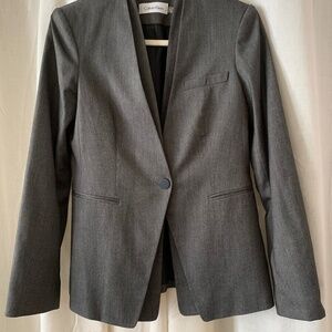 Calvin Klein Charcoal One-Button Lux Blazer Women’s Size 6